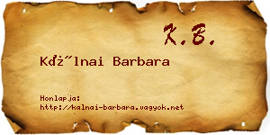Kálnai Barbara névjegykártya