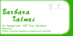 barbara kalnai business card